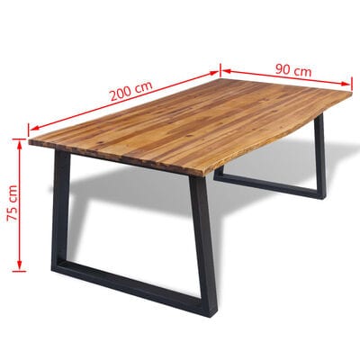 Table salle a manger bois et metal