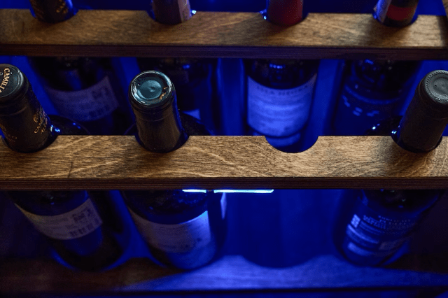 Tonneau en bois avec led rgb