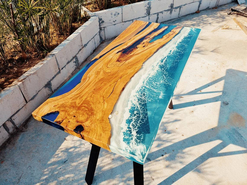 Table rivière bois naturel