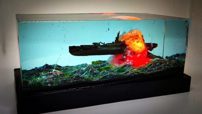 Résine Warship Diorama Art for Military Navy Armement Lover