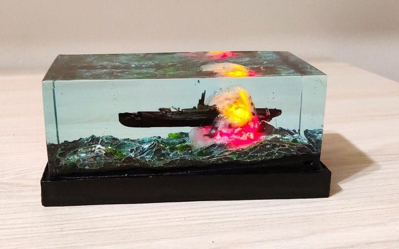Résine Warship Diorama Art for Military Navy Armement Lover
