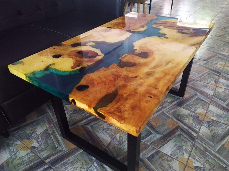Table de salon époxy d'érable
