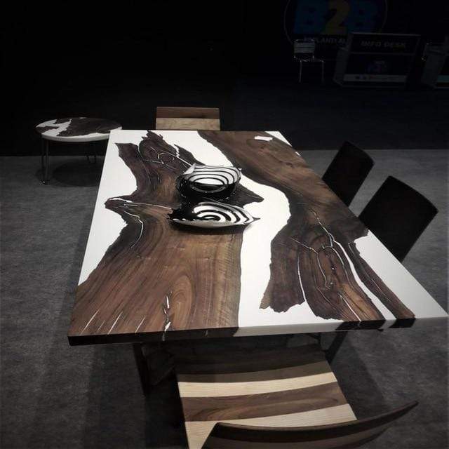 Table époxy blanche