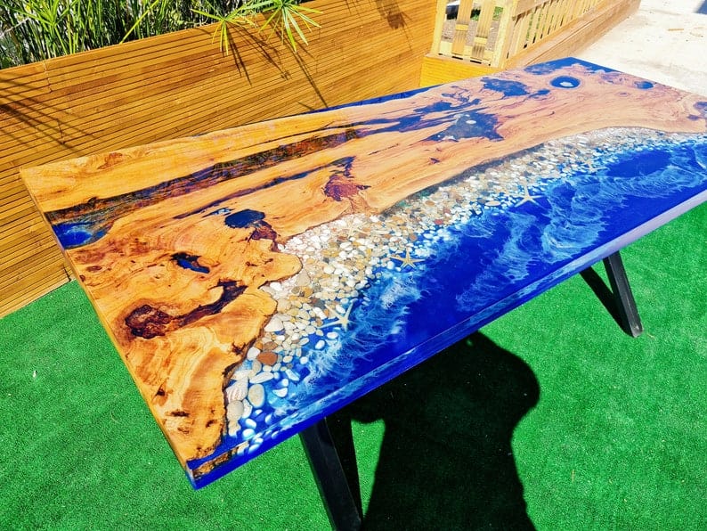 Table époxy plage