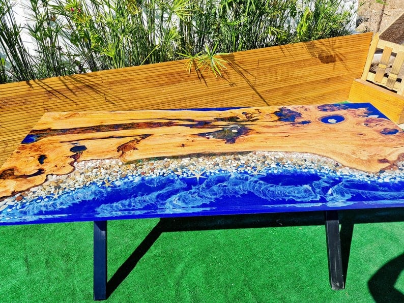 Table époxy plage
