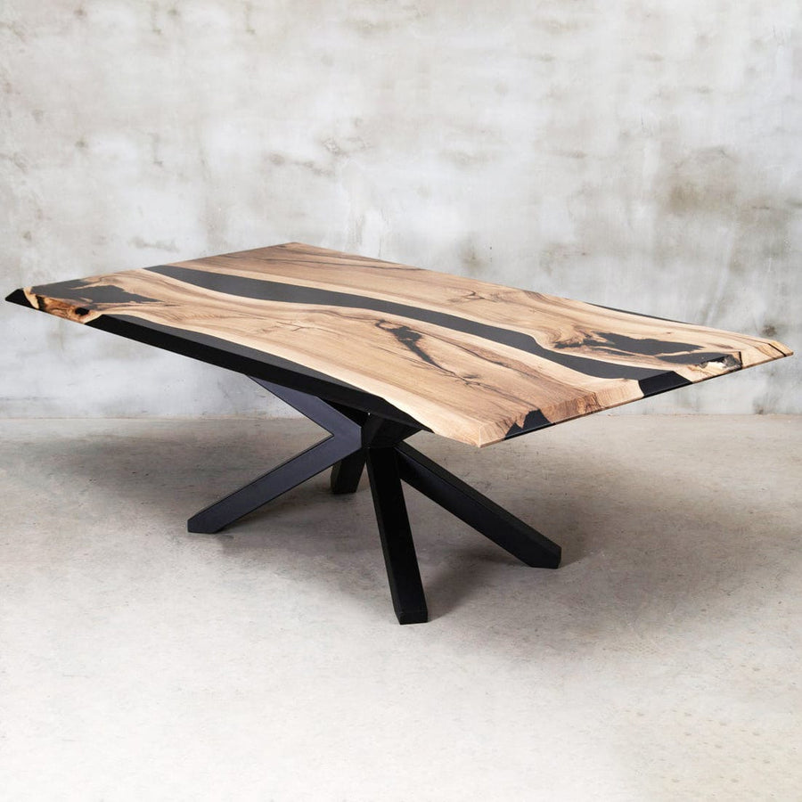 Table rivière en noyer massif sur mesure – Royal Bois